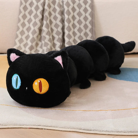 Cute Different-Pupil Cat Plush – 50–130cm Fluffy Caterpillar Design Stuffed Toy for Kids’ Birthday & Xmas Gifts