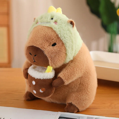 Lotus Leaf Capybara Plush Toy – Oyster, Bee & Cosplay Animal Designs with Backpack Accessories