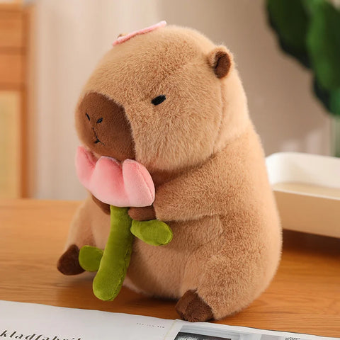 Lotus Leaf Capybara Plush Toy – Oyster, Bee & Cosplay Animal Designs with Backpack Accessories