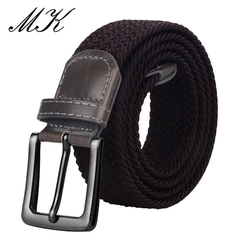 MaiKun Canvas Tactical Belt – Elastic Strap with Metal Pin Buckle for Men