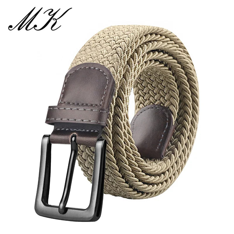 MaiKun Canvas Tactical Belt – Elastic Strap with Metal Pin Buckle for Men