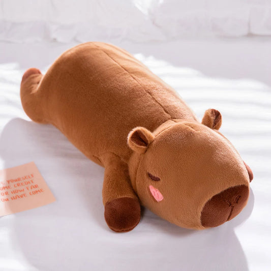 Giant Capybara Plush Toy – Stuffed with Angel Wings & Heart Cheeks, Hug Pillow for Napping & Décor