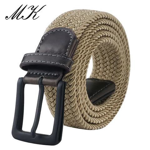 MaiKun Canvas Tactical Belt – Elastic Strap with Metal Pin Buckle for Men