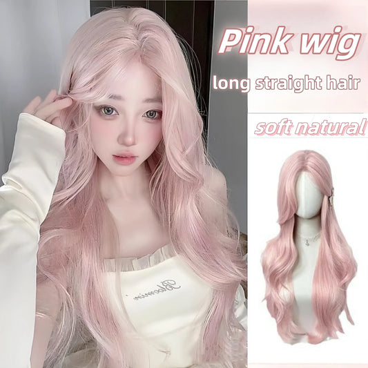 Pink Wavy Cosplay Wig for Women