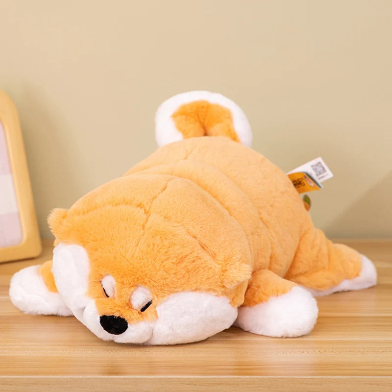 Adorable Shiba Inu Plush Toy – Lying Puppy Hug Pillow & Bed Cushion for Kids’ Gifts