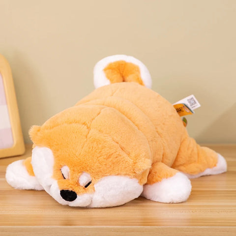 Adorable Shiba Inu Plush Toy – Lying Puppy Hug Pillow & Bed Cushion for Kids’ Gifts
