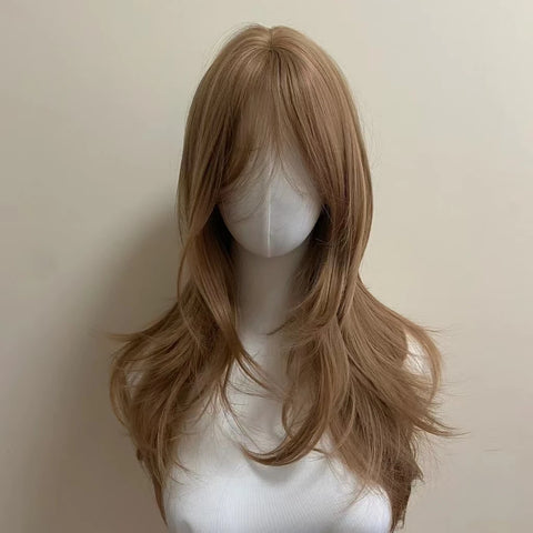Ashley Dark Purple Wig - 22 Inch Long Hair with Bangs