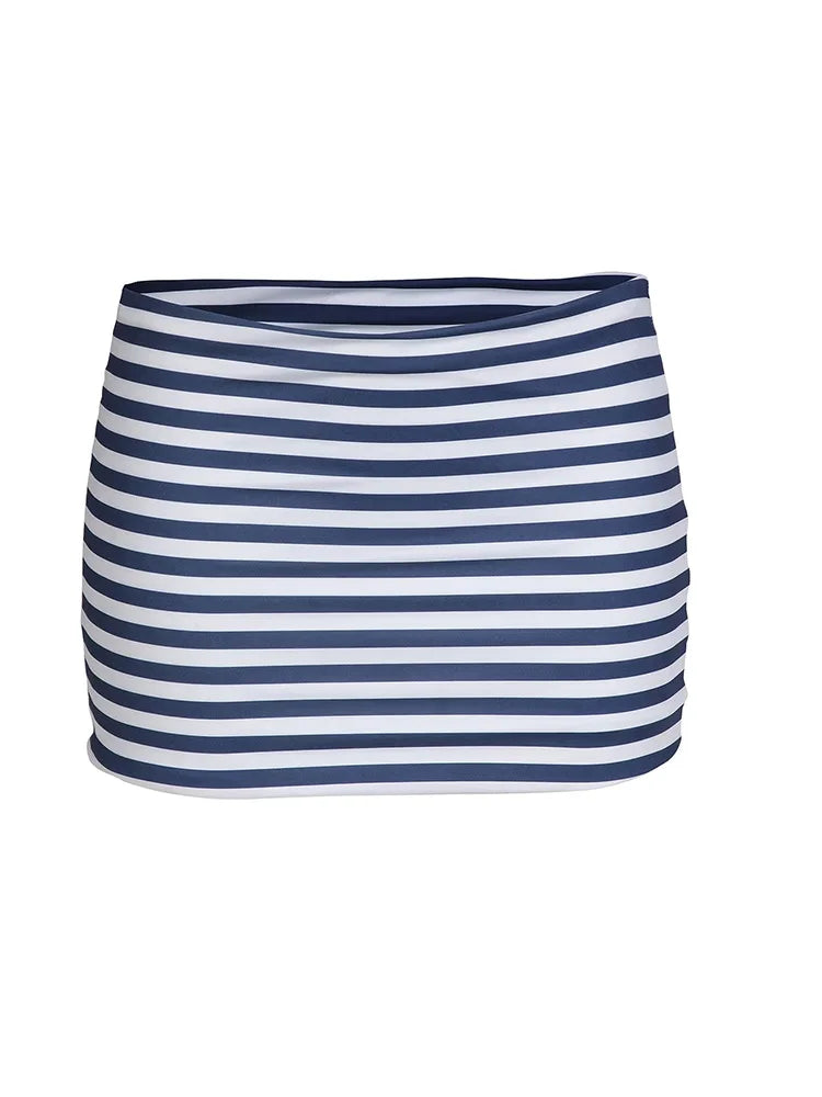 ZRTAK Gestreepte Driehoek Bikiniset met 3 Stukken – Braziliaanse Microprint Badmode voor Dames