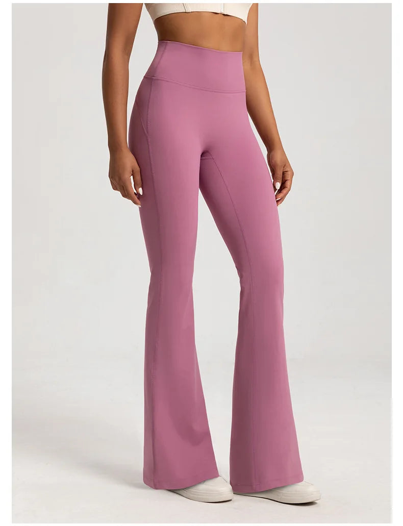 Naked High-Waist Bell-Bottom Pants – Waist-Cinching Hip-Lift Yoga & Fitness Wear for Women
