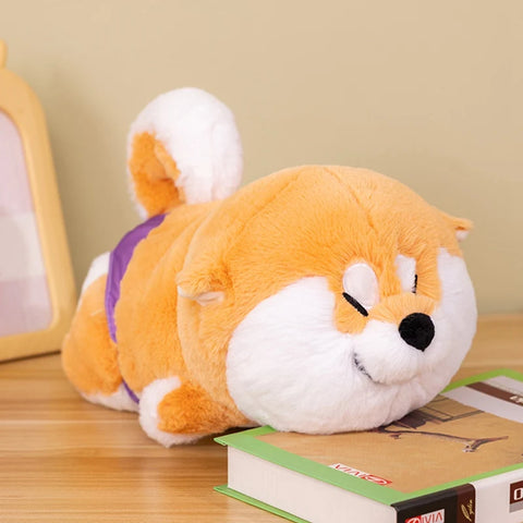 Adorable Shiba Inu Plush Toy – Lying Puppy Hug Pillow & Bed Cushion for Kids’ Gifts