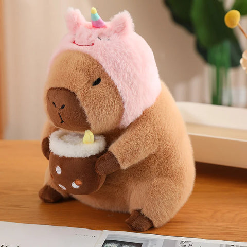 Lotus Leaf Capybara Plush Toy – Oyster, Bee & Cosplay Animal Designs with Backpack Accessories