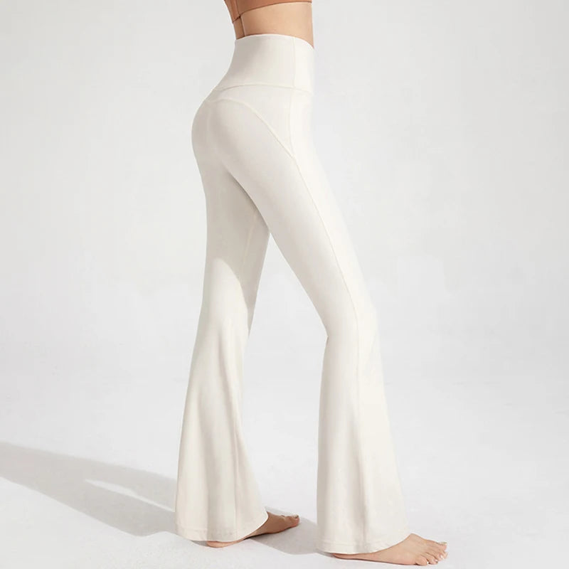 Naked High-Waist Bell-Bottom Pants – Waist-Cinching Hip-Lift Yoga & Fitness Wear for Women